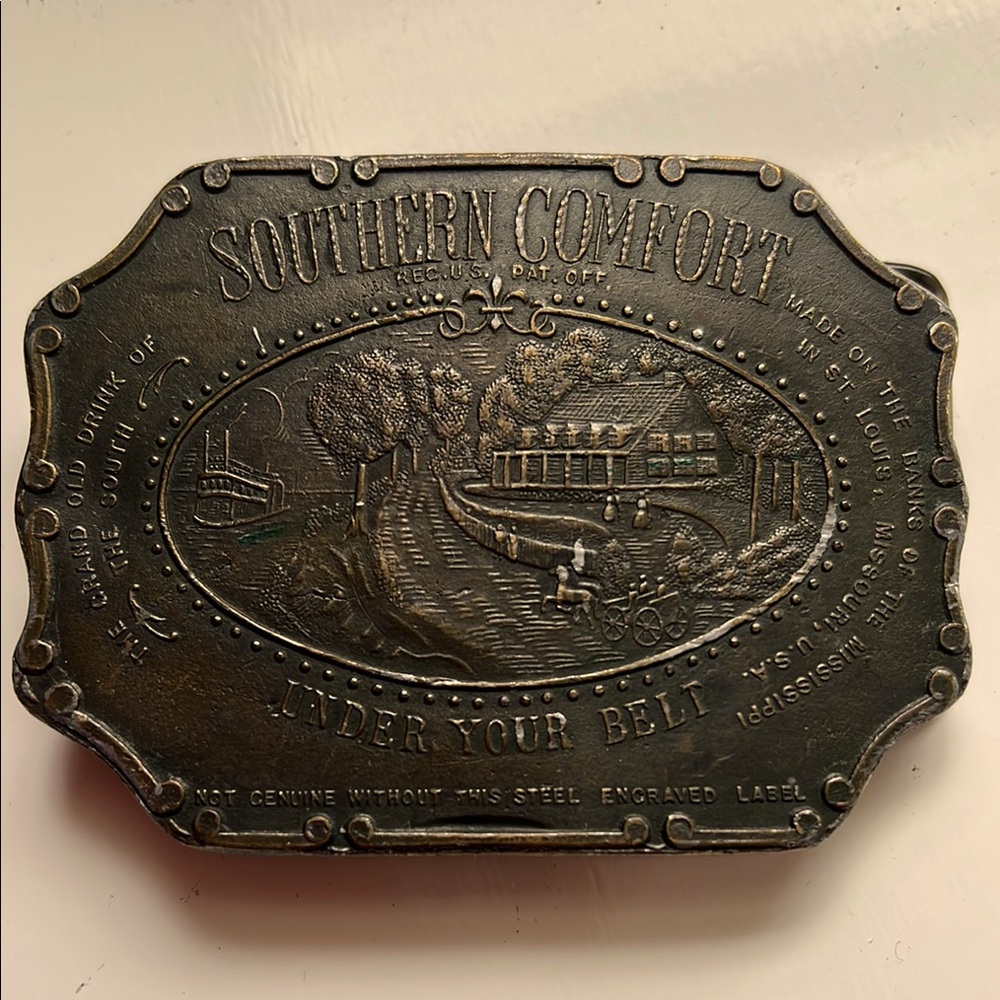 Vintage Brass Southern Comfort Belt Buckle